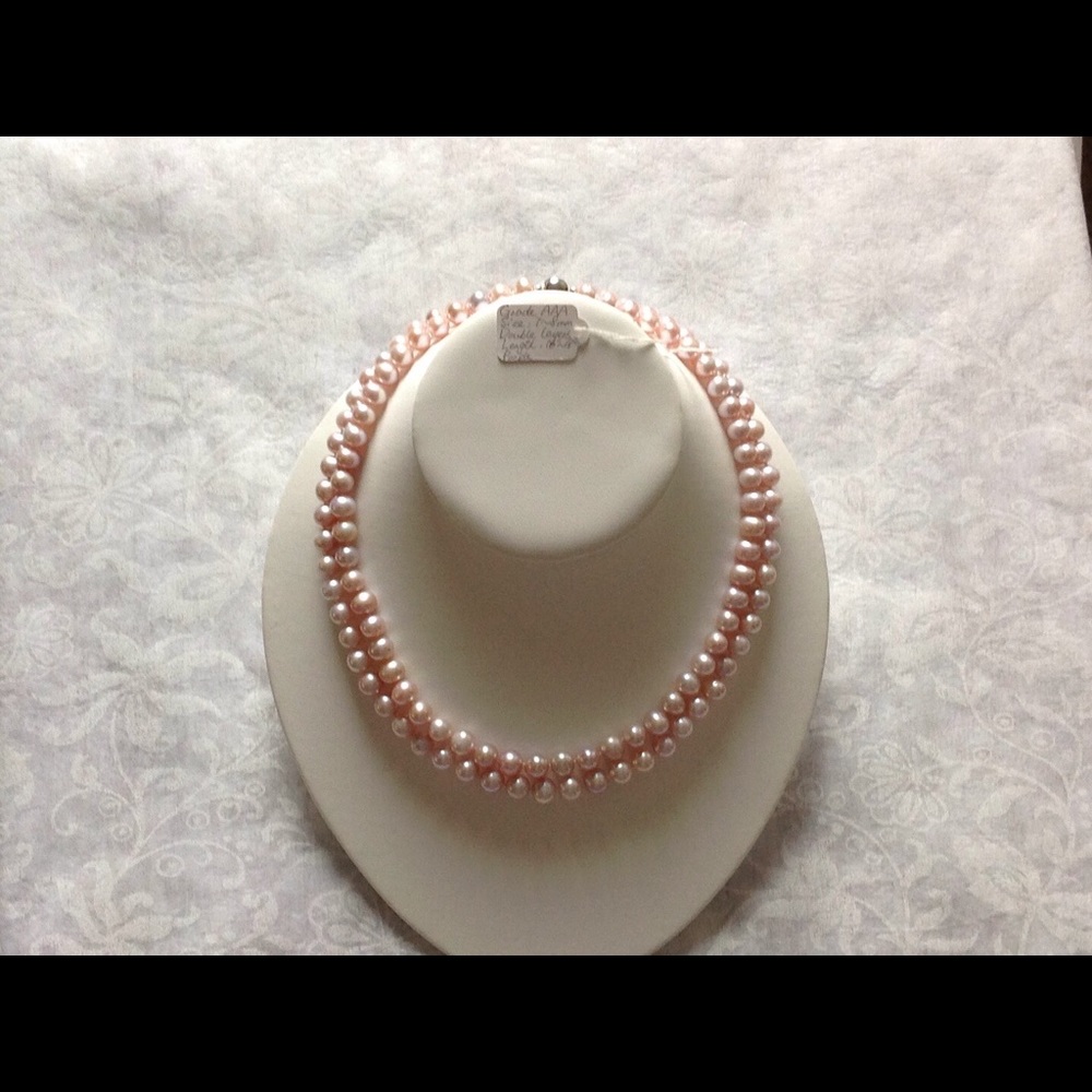 Pearl Necklace, Double Strand, Purple, AAA Grade